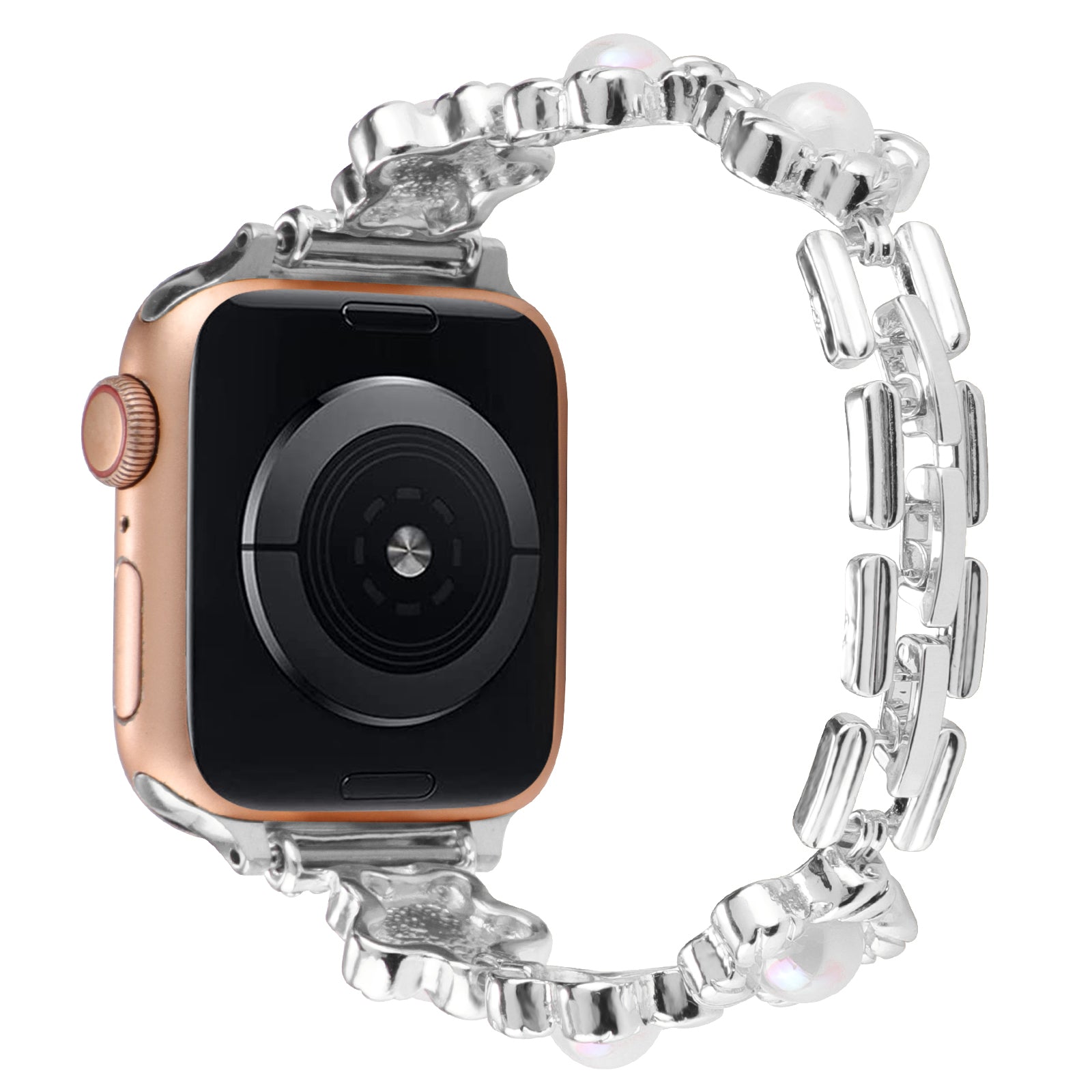 For Apple Watch Series 9 8 7 41mm 6 5 4 SE (2022) SE (2023) SE 40mm 3 2 1 38mm Watch Strap Flower Docor Metal Band Bracelet For Apple Watch Series 9 8 7 41mm 6 5 4 SE (2022) SE (2023) SE 40mm 3 2 1 38mm Watch Strap Flower Docor Metal Band Bracelet